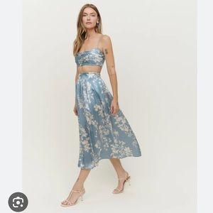 Reformation Carrie Silk Two Piece